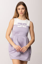 Elisabetta Franchi Bambina Abito In Duchesse con Ricamo Logo Bicolore EFAB6590RA016.D639