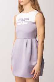 Elisabetta Franchi Bambina Abito In Duchesse con Ricamo Logo Bicolore EFAB6590RA016.D639