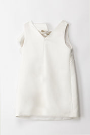 Elisabetta Franchi Bambina Abito In Duchesse con Ruche PANNA CHIARO