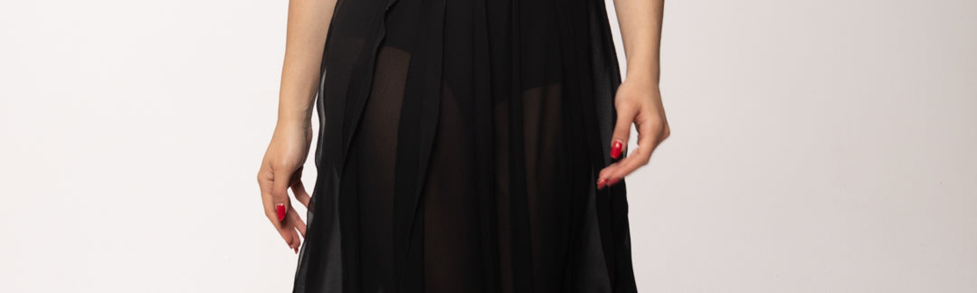 Elisabetta Franchi Abito In Georgette AB93462E2 NERO