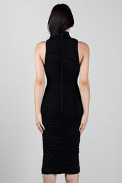 Elisabetta Franchi Abito In Jersey Leggero con Drappeggi e Placca Gioiello AB03667E2 NERO