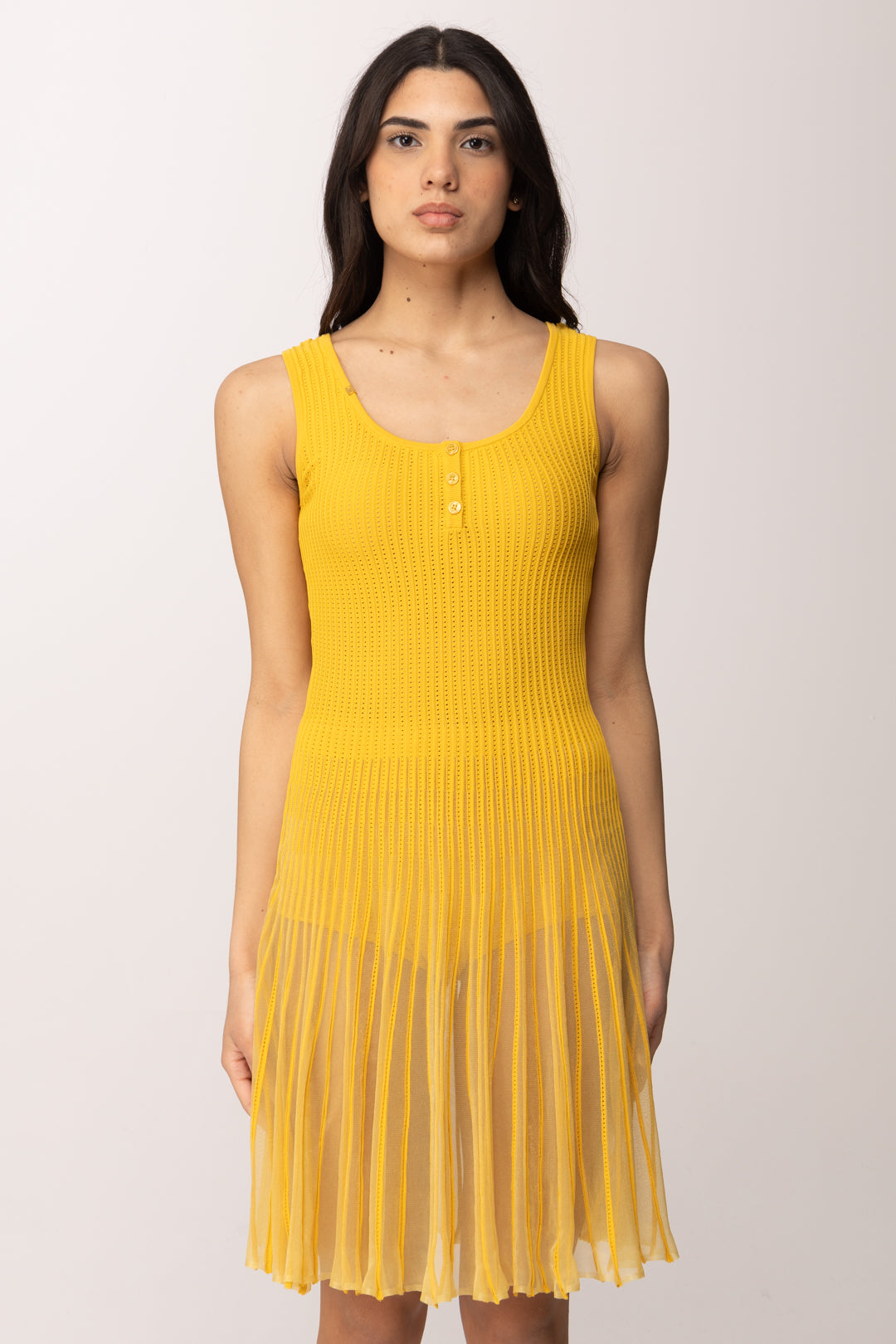 Elisabetta Franchi Abito In Maglia à Jour con Trasparenze AM10B61E2 SUN