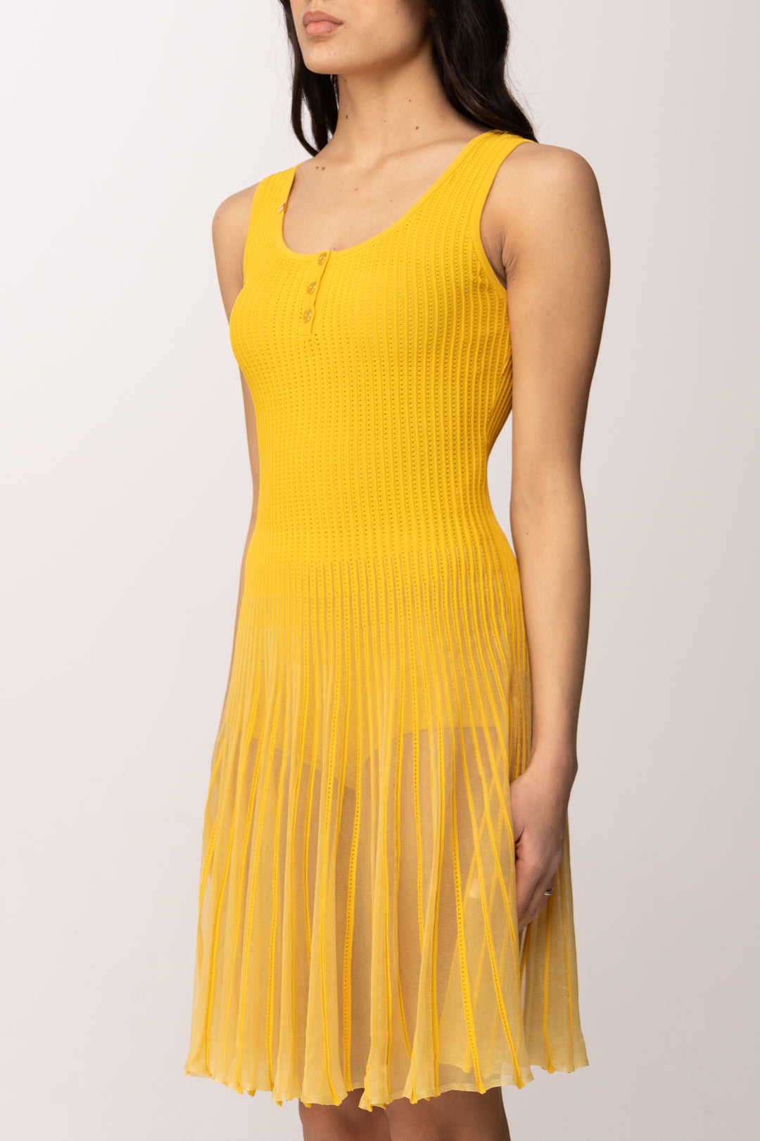 Elisabetta Franchi Abito In Maglia à Jour con Trasparenze AM10B61E2 SUN