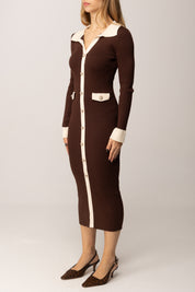 Khloe Femme Abito In Maglia CACAO/BURRO