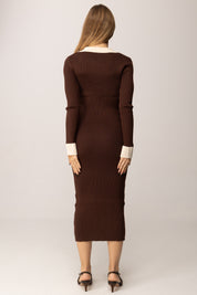 Khloe Femme Abito In Maglia CACAO/BURRO