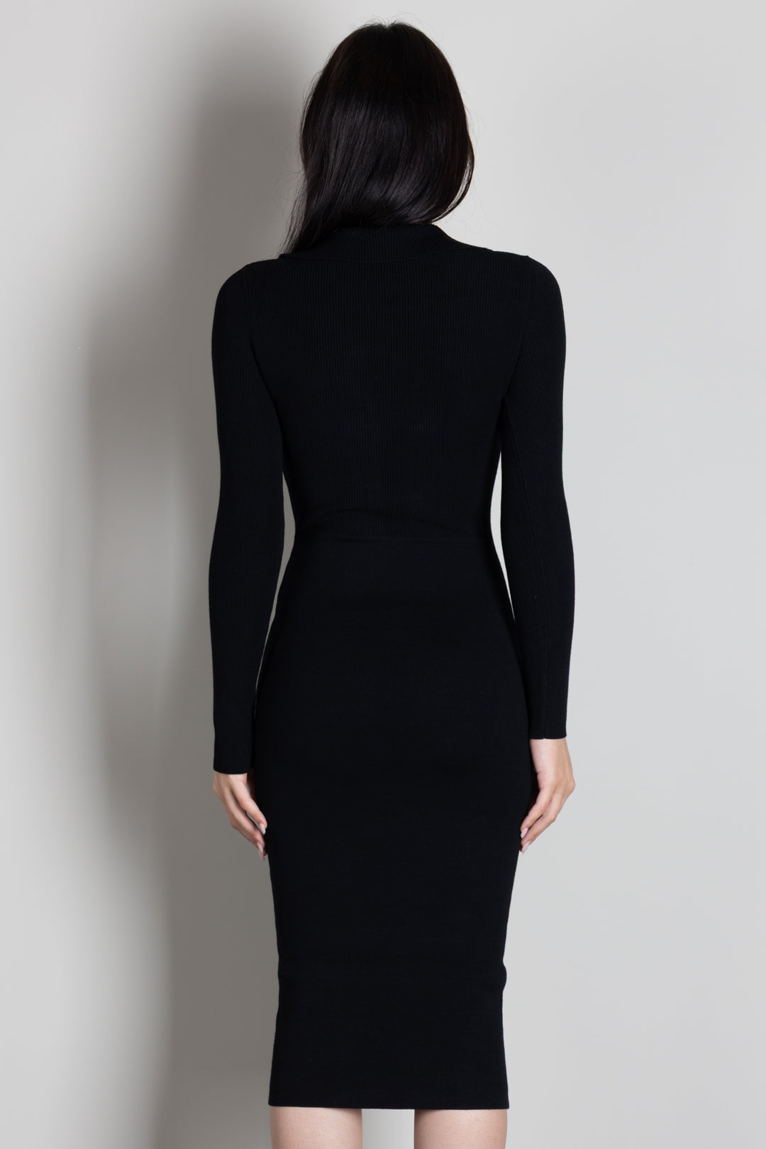 Elisabetta Franchi Abito In Maglia con Catene T-bar AM01S66E2 NERO