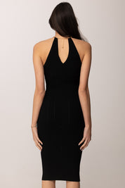 Elisabetta Franchi Abito In Maglia con Ricami a Jour AM16S61E2 NERO