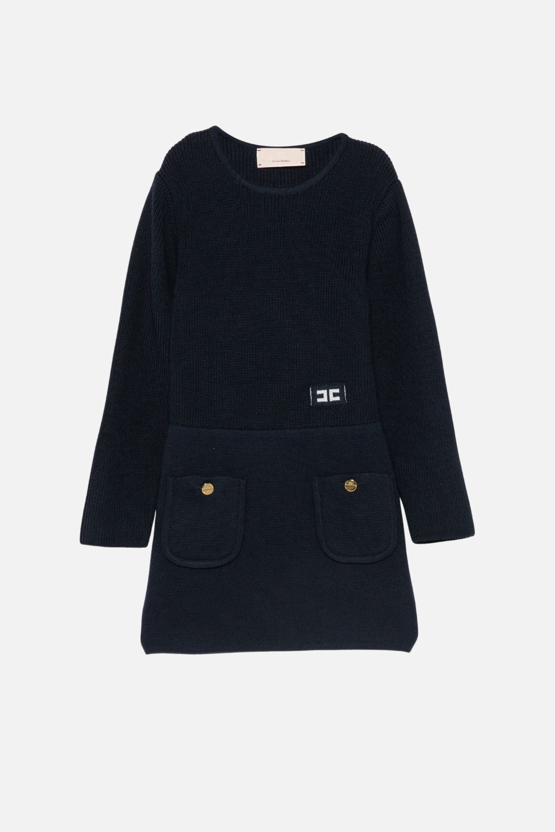 Elisabetta Franchi Bambina Abito In Maglia con Tasche EFAB681CFL159.0077