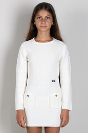 Elisabetta Franchi Bambina Abito In Maglia con Tasche EFAB681CFL159.0077