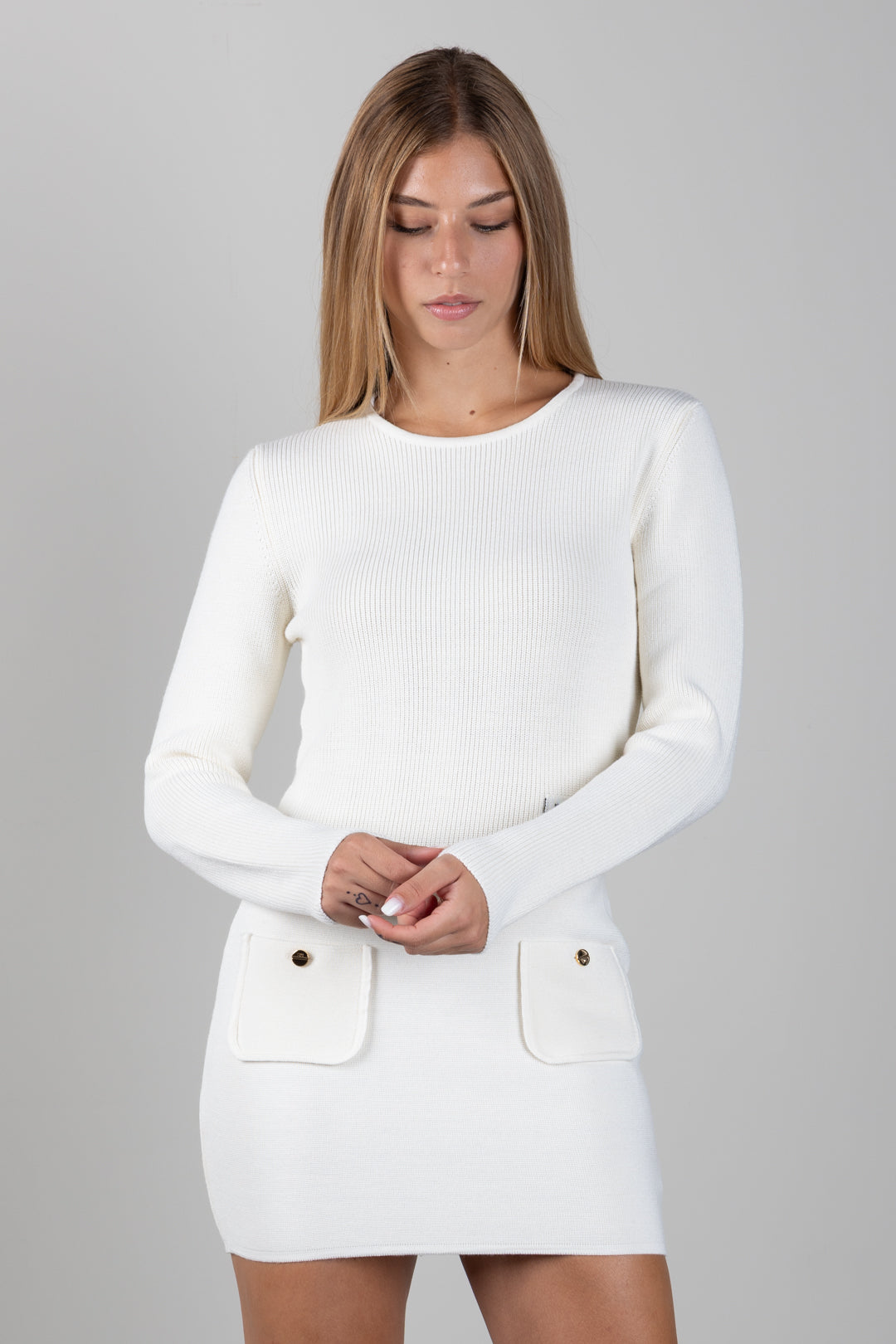 Elisabetta Franchi Bambina Abito In Maglia con Tasche EFAB681CFL159.0077