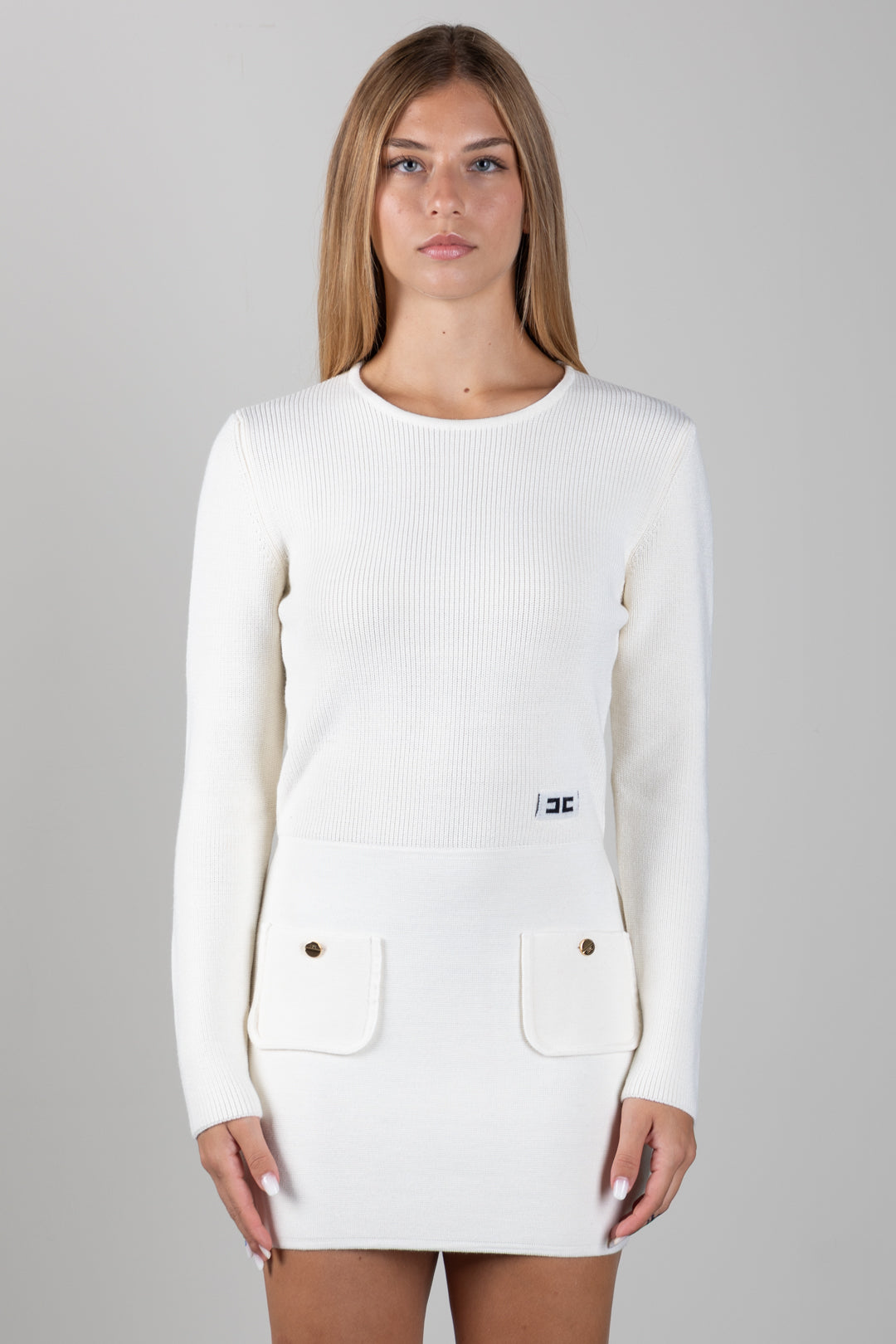 Elisabetta Franchi Bambina Abito In Maglia con Tasche EFAB681CFL159.0077
