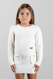 Elisabetta Franchi Bambina Abito In Maglia con Tasche EFAB681CFL159.0077
