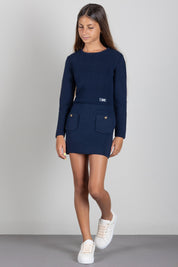 Elisabetta Franchi Bambina Abito In Maglia con Tasche EFAB681CFL159.4462