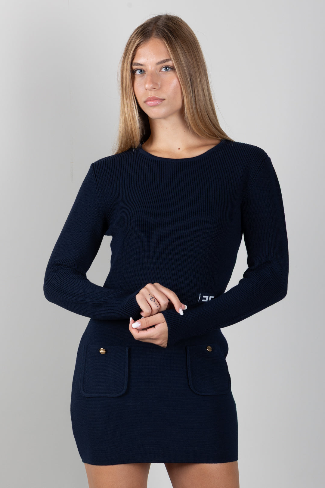 Elisabetta Franchi Bambina Abito In Maglia con Tasche EFAB681CFL159.4462