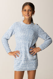 Elisabetta Franchi Bambina Abito In Maglia Effetto Ciniglia EFAB640CFL082 STARLIGHT