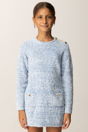 Elisabetta Franchi Bambina Abito In Maglia Effetto Ciniglia EFAB640CFL082 STARLIGHT