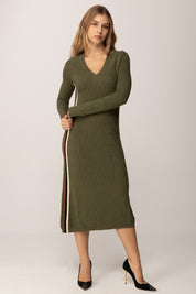 Akep Abito In Maglia Punto Traforato con Bande Laterali a Contrasto
 VSKD11038 BOSCO