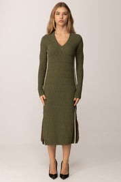 Akep Abito In Maglia Punto Traforato con Bande Laterali a Contrasto
 VSKD11038 BOSCO