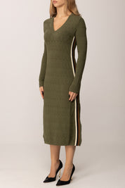 Akep Abito In Maglia Punto Traforato con Bande Laterali a Contrasto
 VSKD11038 BOSCO