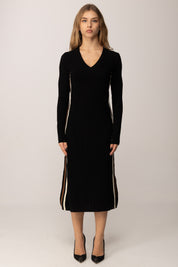 Akep Abito In Maglia Punto Traforato con Bande Laterali a Contrasto
 VSKD11038 NERO