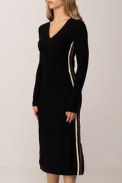 Akep Abito In Maglia Punto Traforato con Bande Laterali a Contrasto
 VSKD11038 NERO