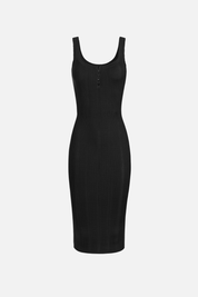 Elisabetta Franchi Abito In Maglia Traforata con Spalline AM16S66E2 NERO