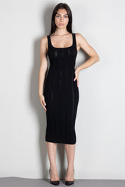 Elisabetta Franchi Abito In Maglia Traforata con Spalline AM16S66E2 NERO