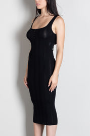 Elisabetta Franchi Abito In Maglia Traforata con Spalline AM16S66E2 NERO