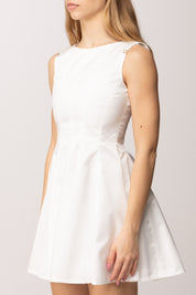 Elisabetta Franchi Bambina Abito In Mikado con Tagli Strutturati e Bottoni Logo EFAB6650TV032.0004