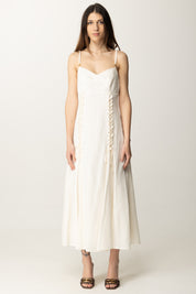 Twin-set Abito In Misto Lino con Crisscross 251TT2070 NEVE