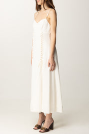 Twin-set Abito In Misto Lino con Crisscross 251TT2070 NEVE