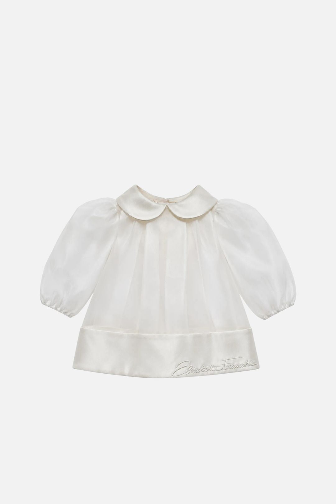 Elisabetta Franchi Bambina Abito In Organza con Fondo Duchesse e Ricamo Firma ENAB0830RA016.0004