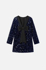 Elisabetta Franchi Bambina Abito In Paillettes con Fiocco Dietro EFAB7010TV093.4002