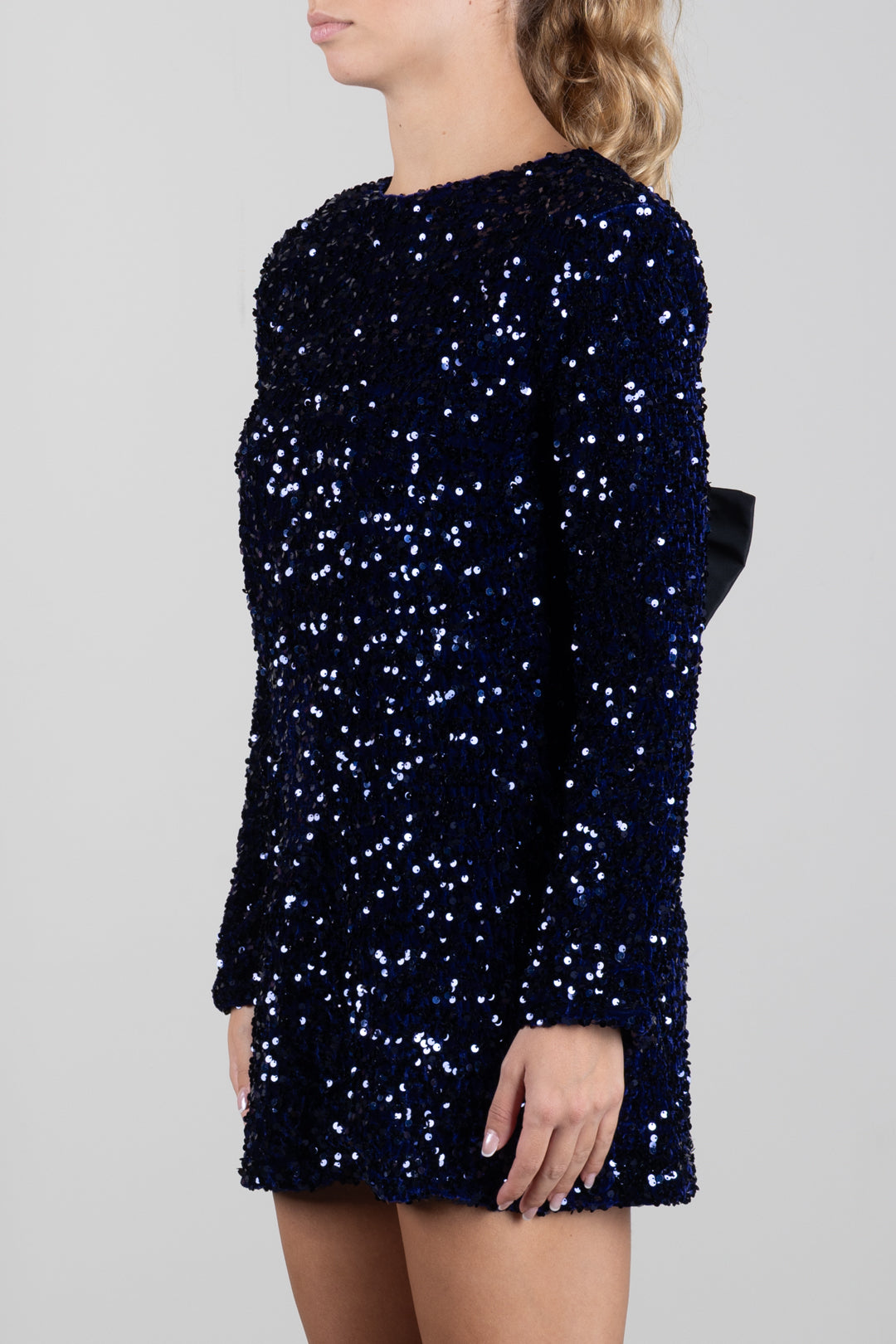 Elisabetta Franchi Bambina Abito In Paillettes con Fiocco Dietro EFAB7010TV093.4002