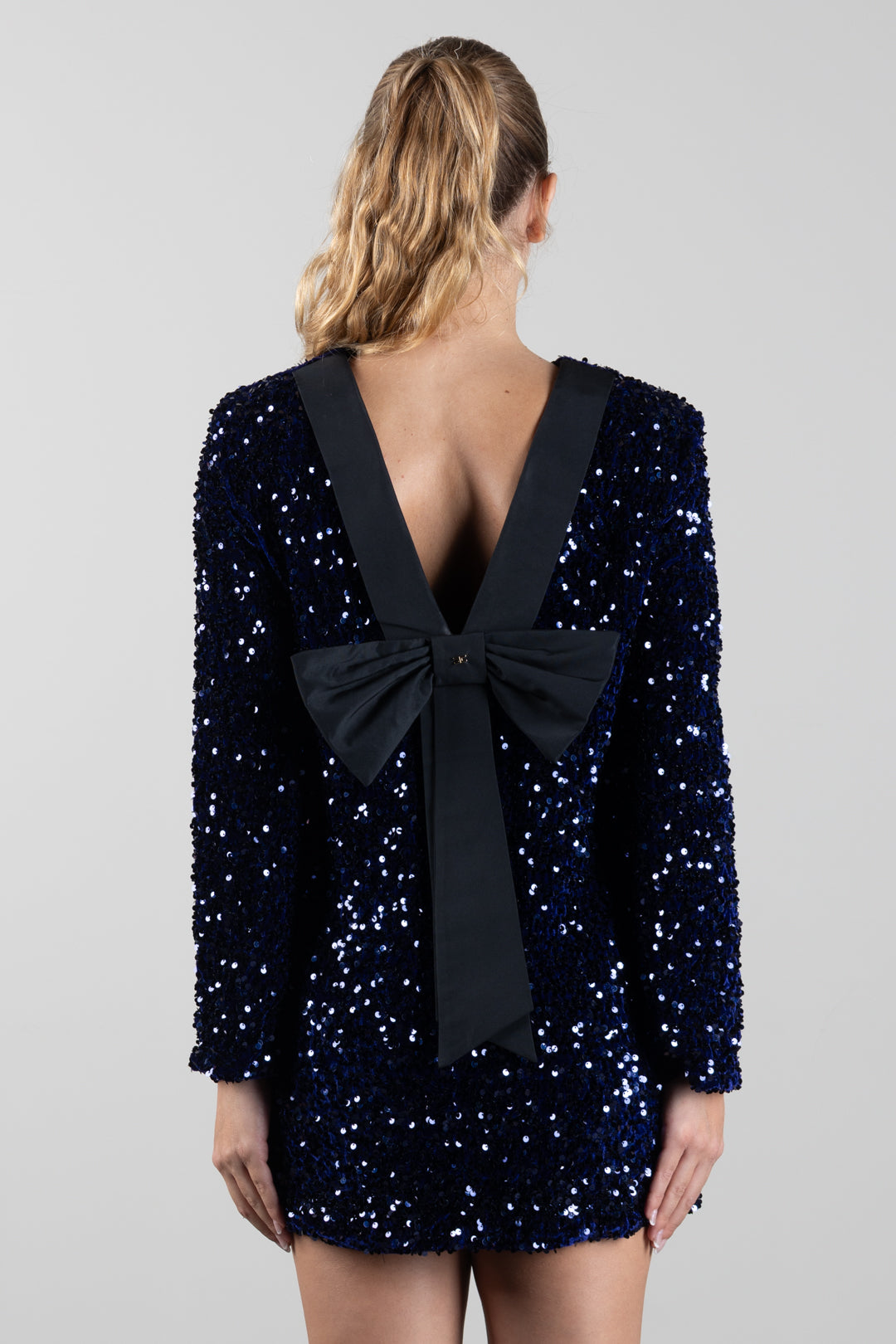 Elisabetta Franchi Bambina Abito In Paillettes con Fiocco Dietro EFAB7010TV093.4002