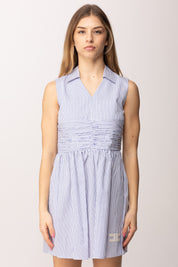 Elisabetta Franchi Bambina Abito In Popeline Rigato con Ricamo Logo EFAB6710CR025.D885