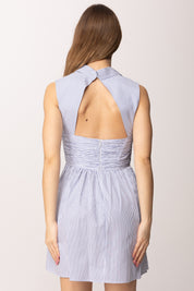 Elisabetta Franchi Bambina Abito In Popeline Rigato con Ricamo Logo EFAB6710CR025.D885