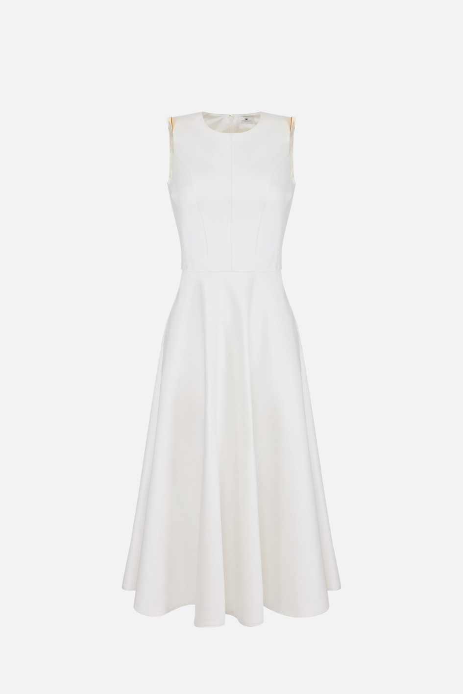 Elisabetta Franchi Abito In Raso con Dettagli Gioiello Sulle Spalle AB95466E2 GLASS