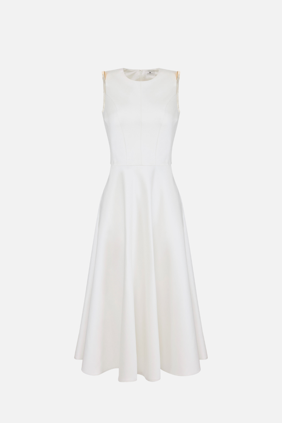 Elisabetta Franchi Abito In Raso con Dettagli Gioiello Sulle Spalle AB95466E2 GLASS