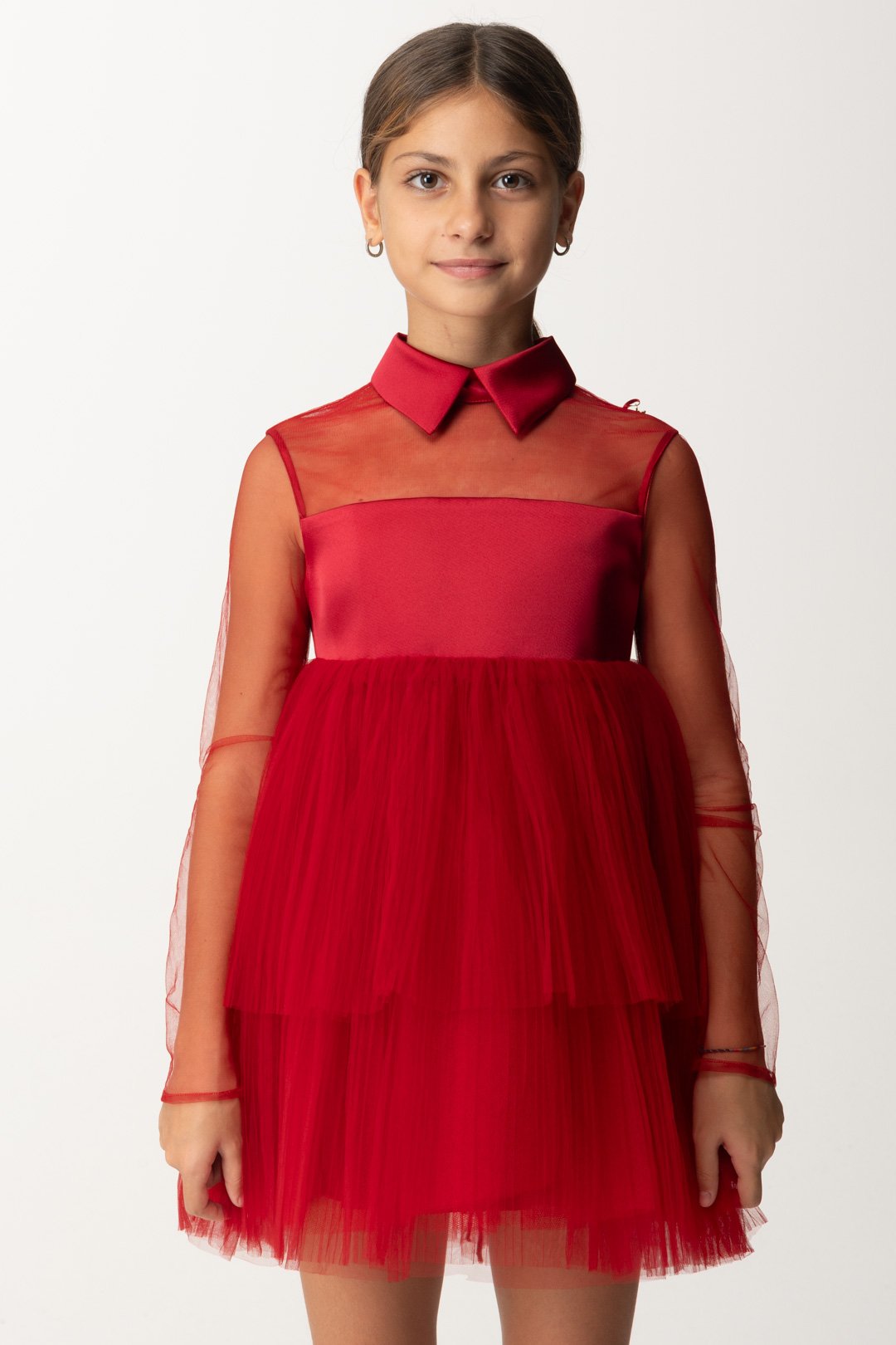 Elisabetta Franchi Bambina Bambina Abito In Tulle a Balza con