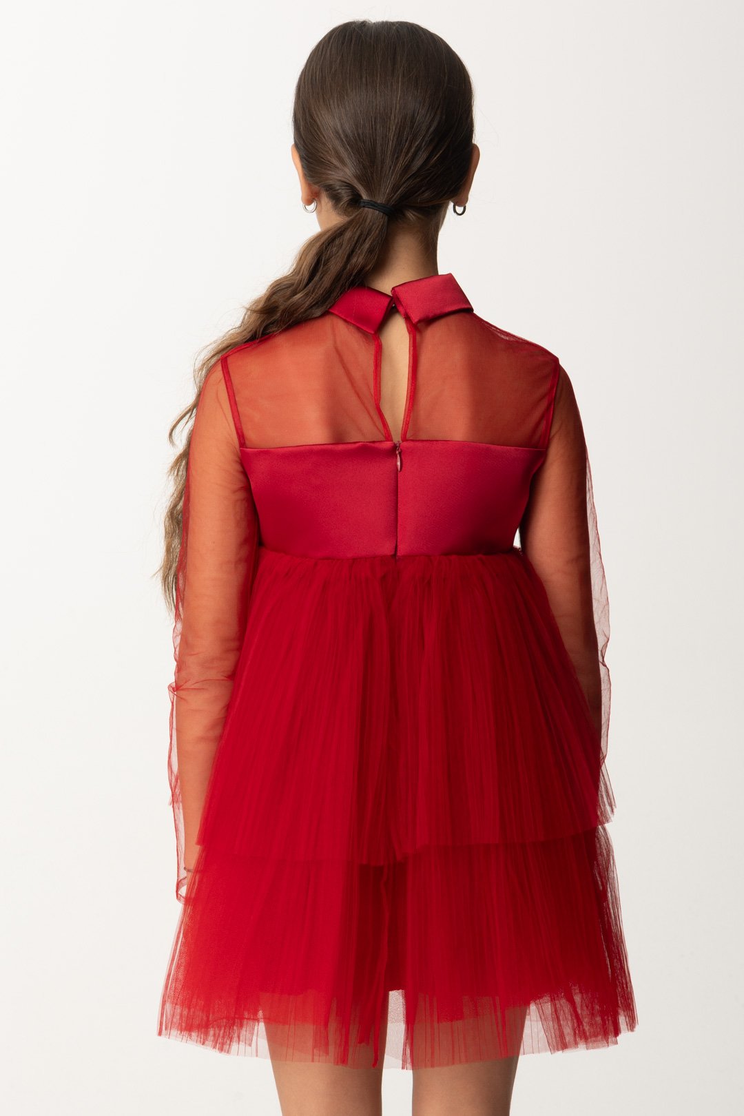 Elisabetta Franchi Bambina Bambina Abito In Tulle a Balza con