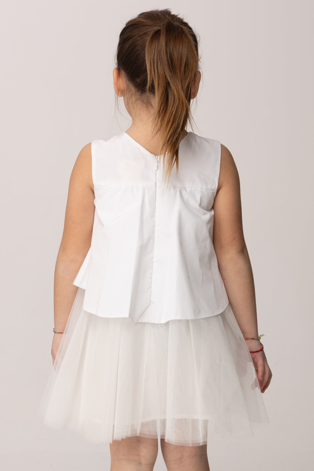 Elisabetta Franchi Bambina Abito In Tulle con Fiocco Frontale EGAB2380TV033.0195