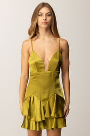 Elisabetta Franchi Abito In Tulle e Raso con Stampa Pitone AB87957E2 IGUANA