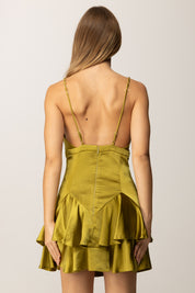 Elisabetta Franchi Abito In Tulle e Raso con Stampa Pitone AB87957E2 IGUANA