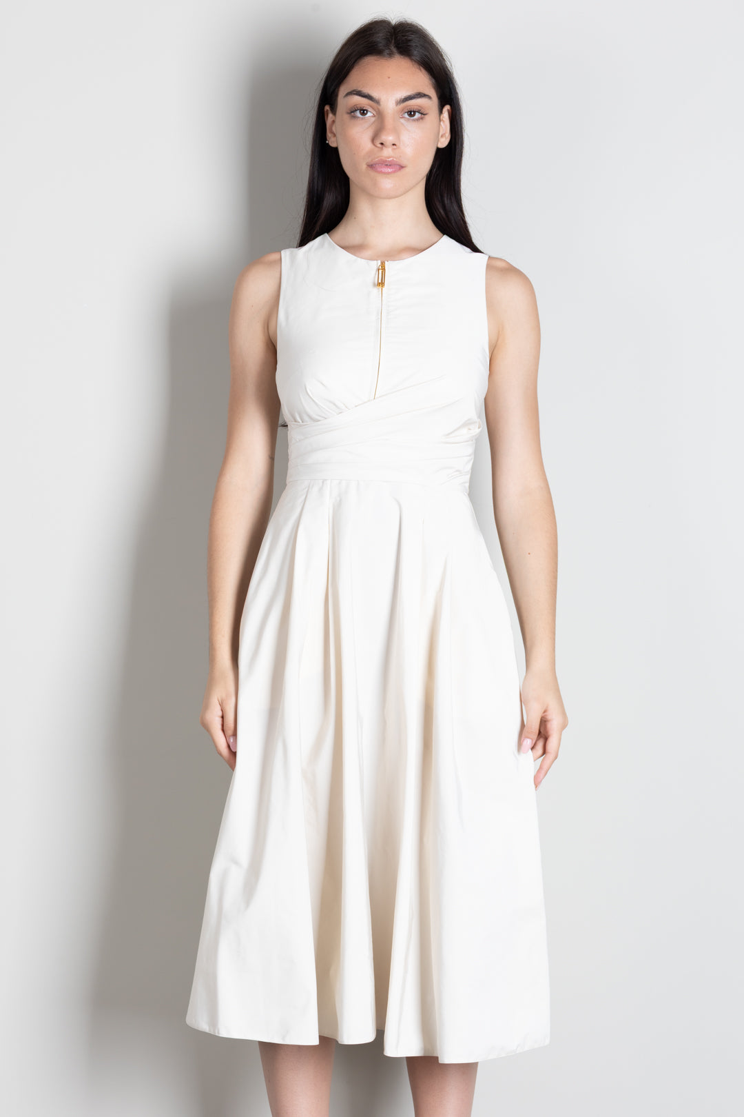 Elisabetta Franchi Abito In Vela Taffettà con Drappeggio AB96666E2 AVENA