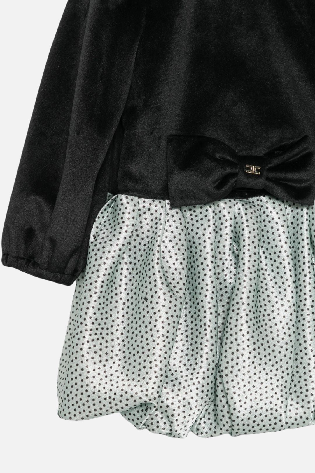 Elisabetta Franchi Bambina Abito In Velluto con Gonna In Shantung a Pois EGAB2520VE018.D579