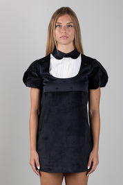 Elisabetta Franchi Bambina Abito In Velluto con Plastron a Contrasto EFAB7000VE018.N077