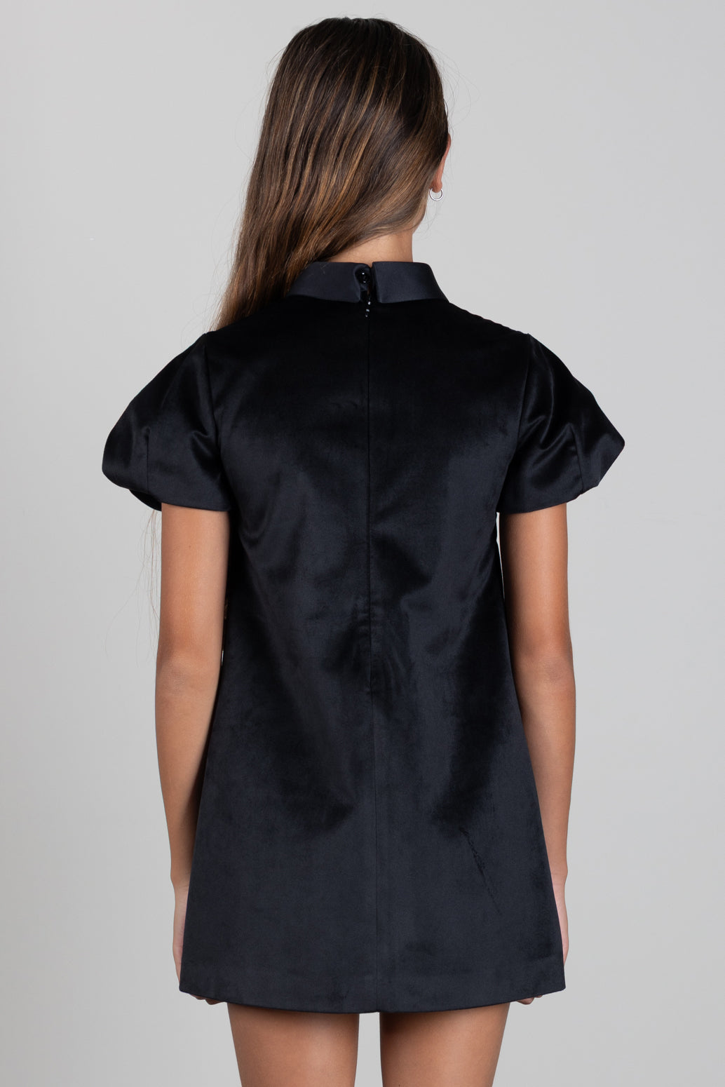 Elisabetta Franchi Bambina Abito In Velluto con Plastron a Contrasto EFAB7000VE018.N077