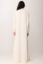 Elisabetta Franchi Abito Kimono Fluido con Ricami Gioiello KI00365E2 BURRO