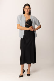 Khloe Femme Abito Lingerie In Raso con Pizzo BLACK